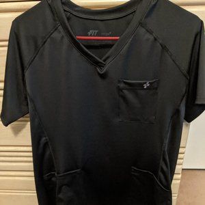 FIT Women's Large Black Scrub Top